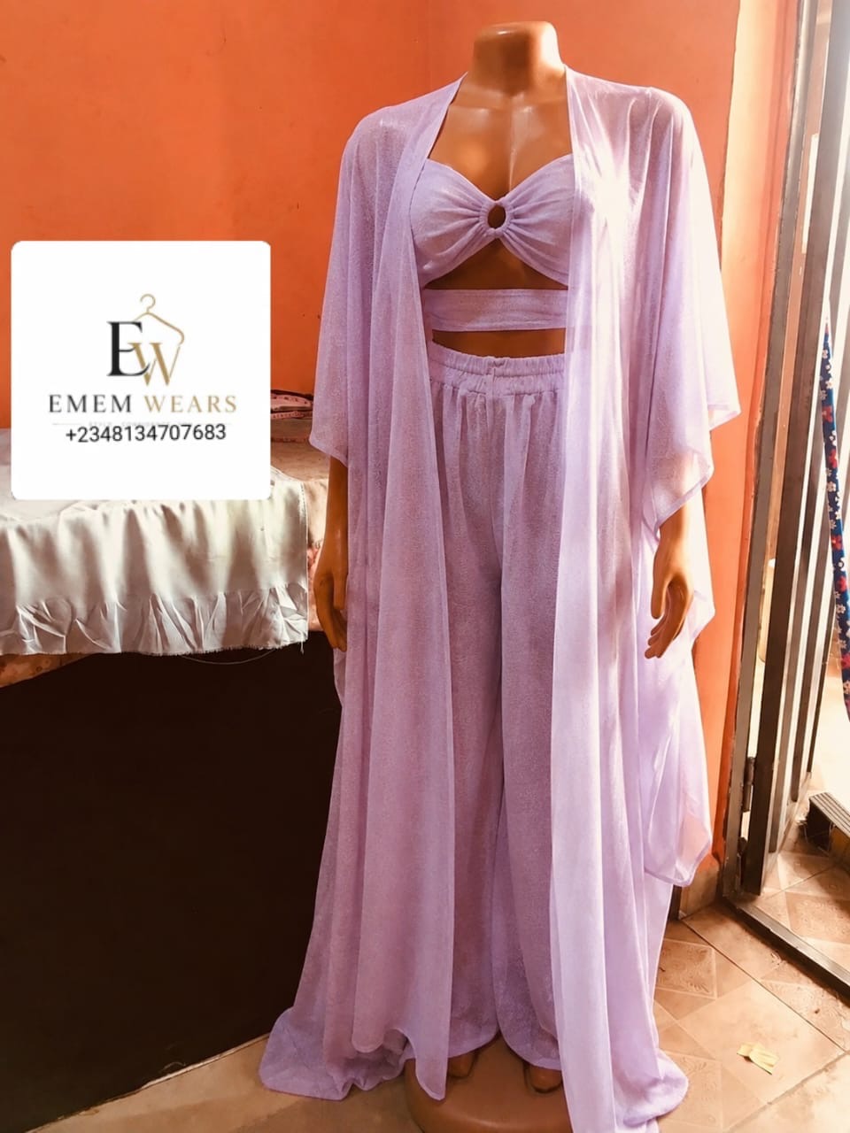 Lilac Chiffon 3 pieces Set